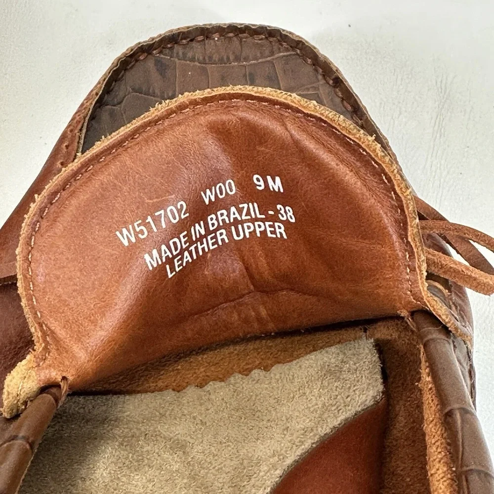 Rockport Nautical Boat Slide Shoes Women's Size 9 M Brown Leather